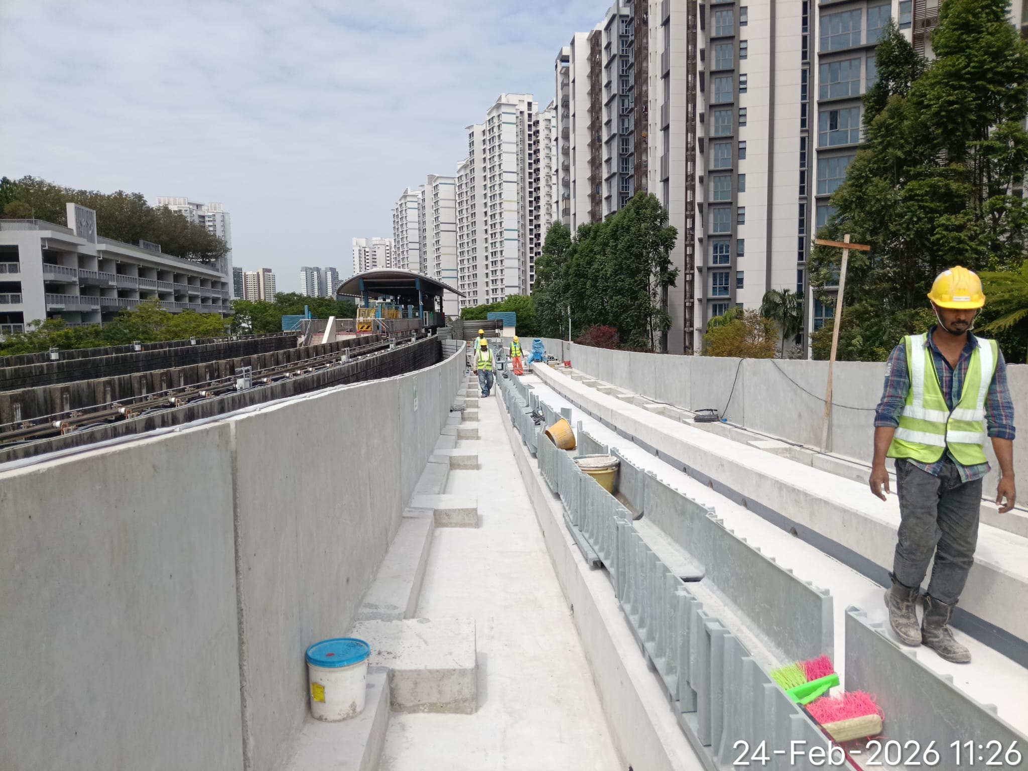 Construction site aerial view